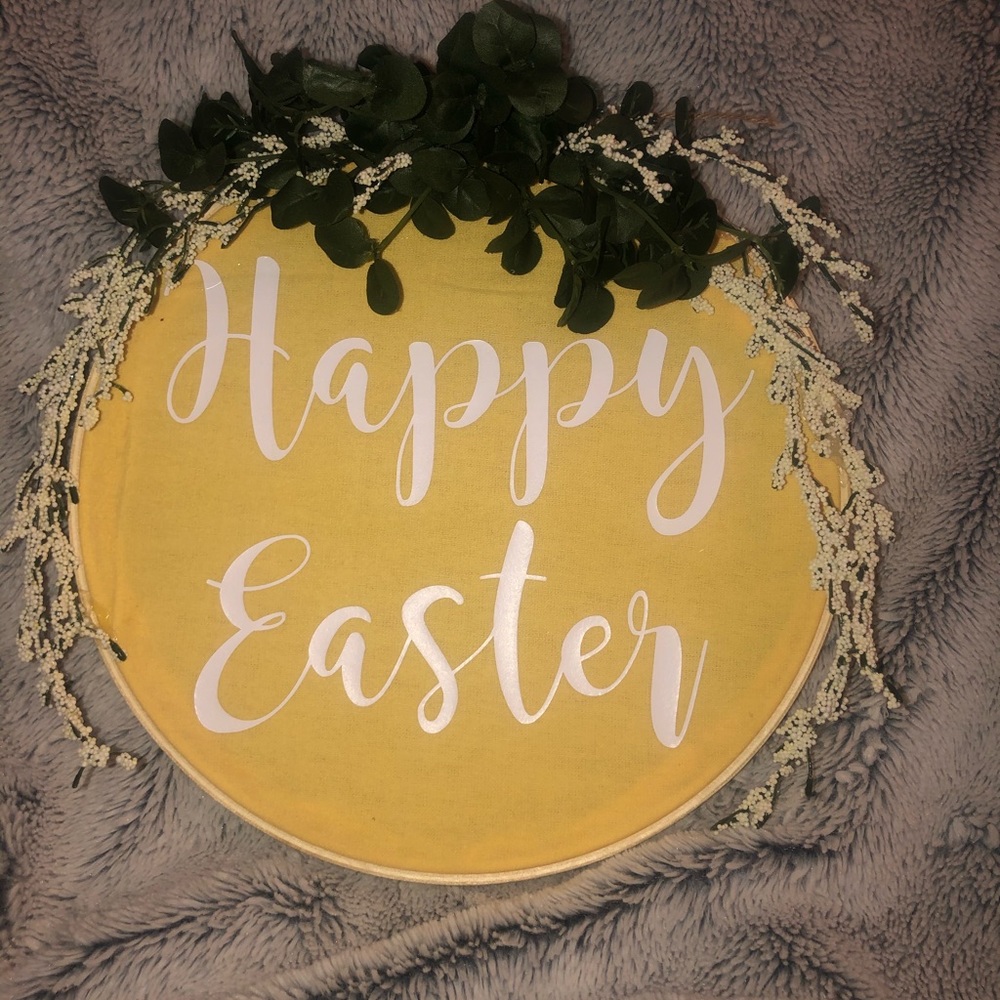 Happy Easter Hoop Wreath